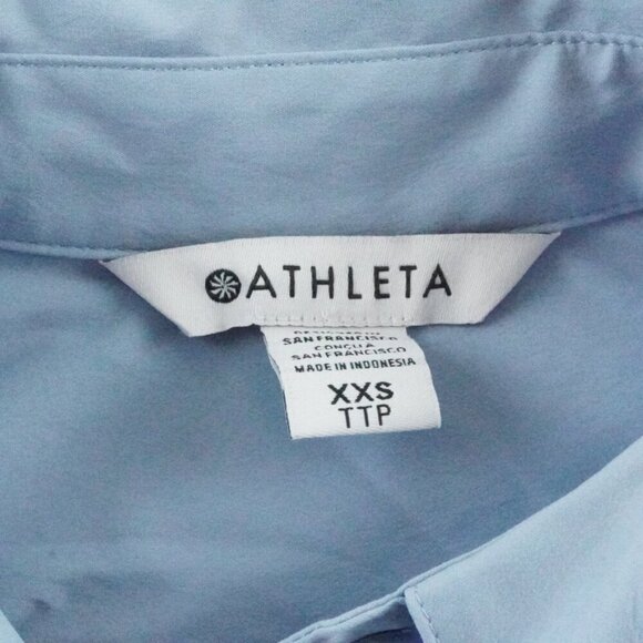 Athleta Oversized Poplin Top Womens XXS Blue Preppy Casual - Picture 6 of 12